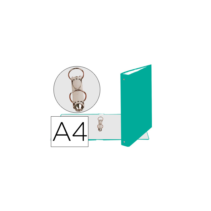 Carpeta de 2 anillas 30mm redondas exacompta din a4 carton forrado verde oscuro