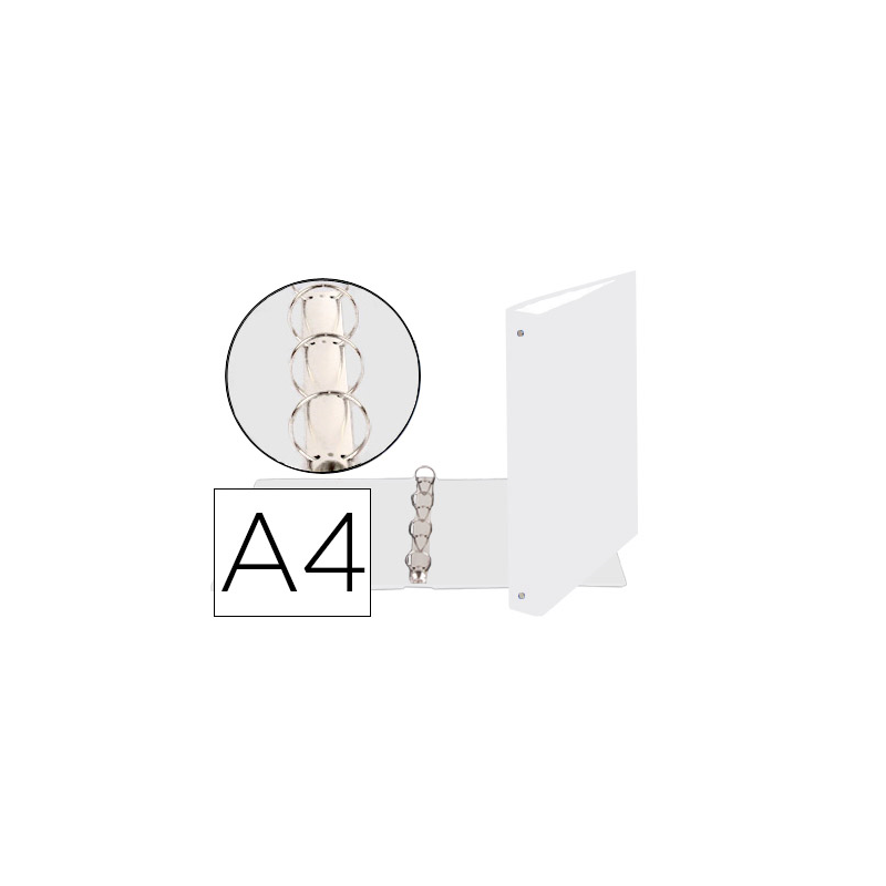 Carpeta de 4 anillas 30mm redondas exacompta din a4 carton forrado blanco