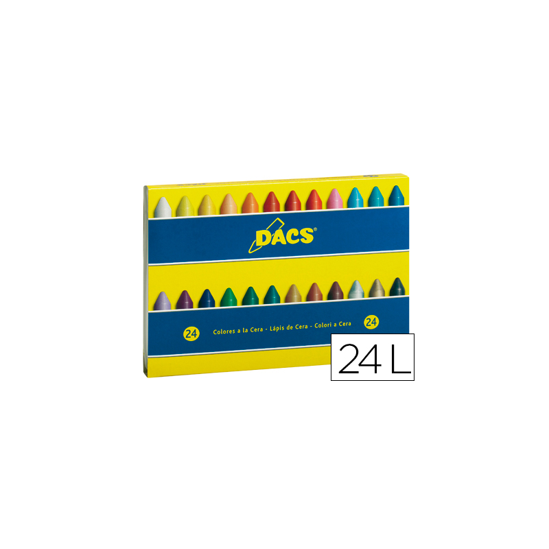 Lapices cera dacs caja de 24 colores surtidos