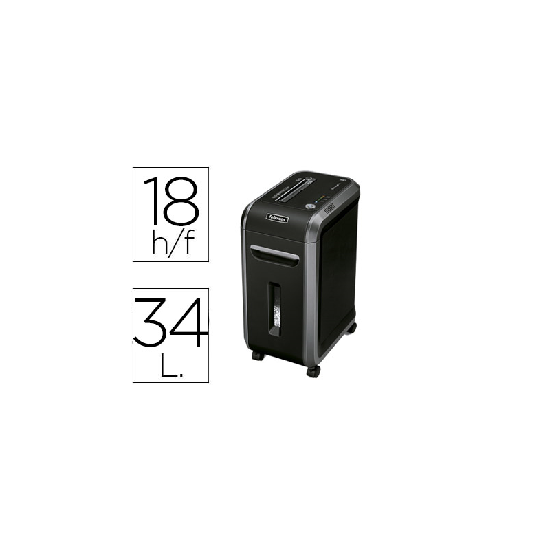 Destructora de documentos fellowes 99ci capacidad de corte 18 hojas destruye grapas clips tarjetas y cd