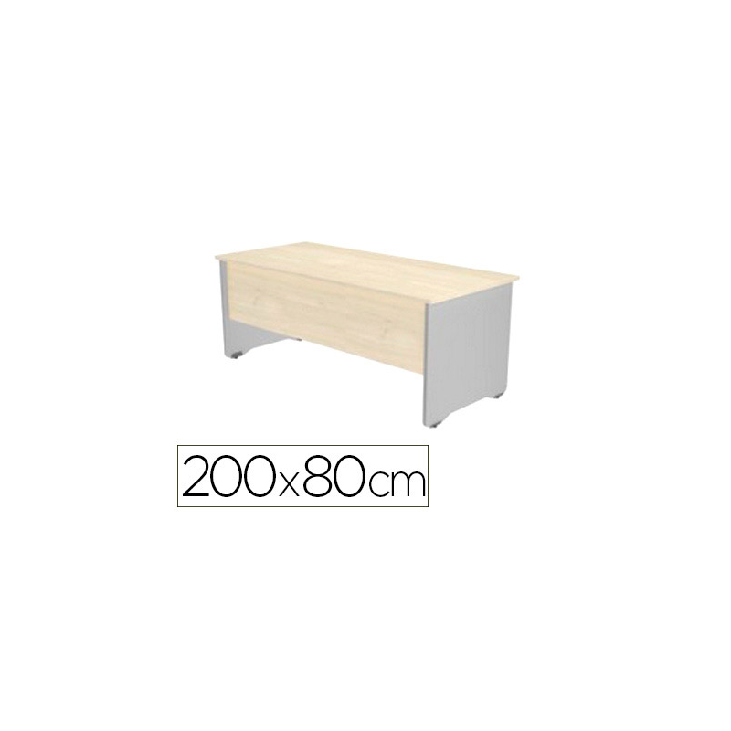 Mesa oficina rocada serie work 200x80 cm acabado an04 gris/blanco