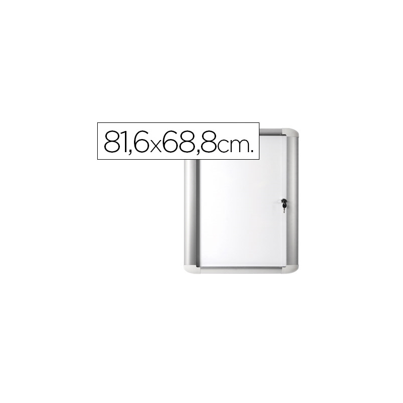 Vitrina de anuncio bi-office magnetica 816x688 mm para exterior con marco de aluminio y cerradura