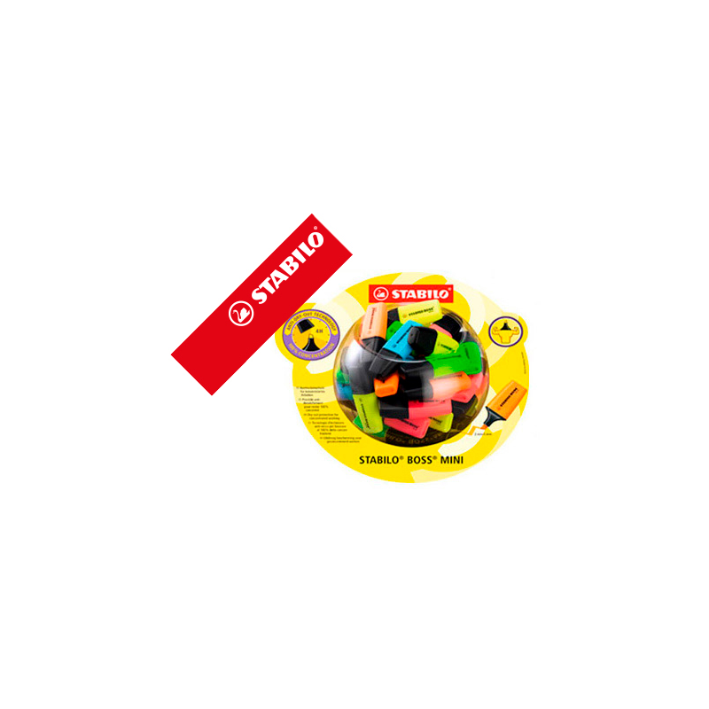 Rotulador stabilo boss mini fluorescente expositor bombonera de 50 unidades colores surtidos