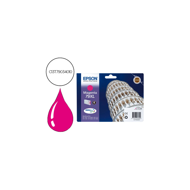 Ink-jet epson 79xl 900p wf 4630 / 4640 / 5110 / 5620 / 5690 / 5690 magenta -2.000 pag-