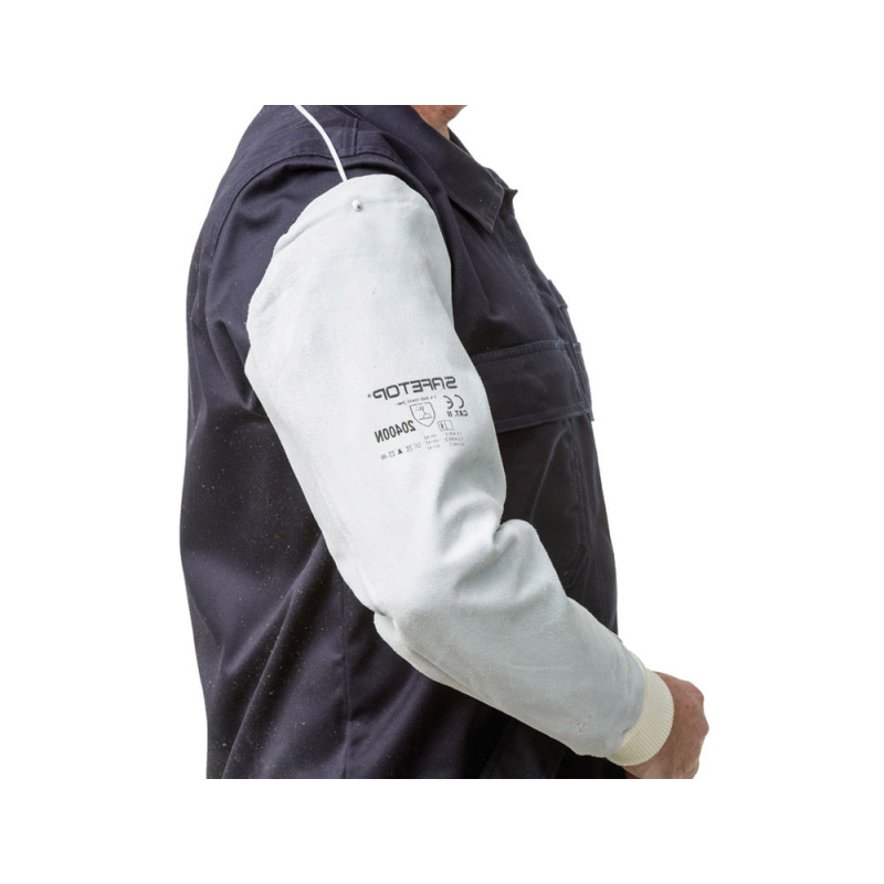 Mangas al hombre de cuero safetop standard color gris