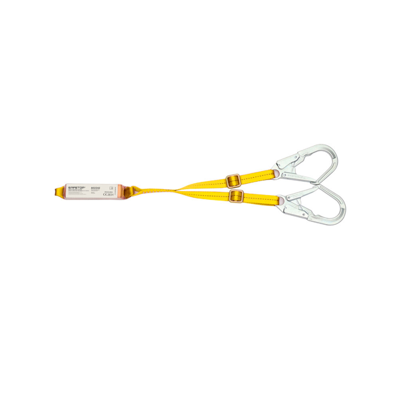 Cinta doble safetop regulable con absorbedor y mosquetones 1,50-2 m