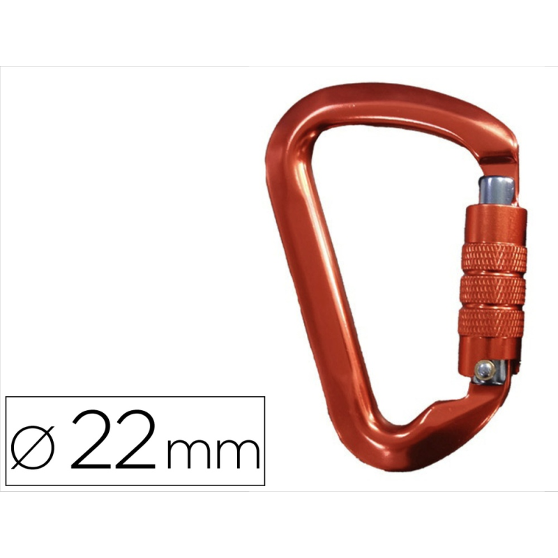 Mosqueton safetop trilock 22 mm aluminio con triple cierre 30 kn