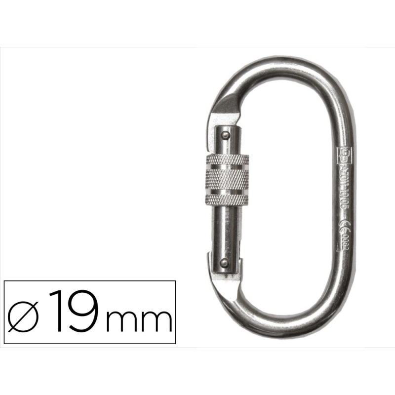 Mosqueton safetop de rosca acero con apertura 19 mm