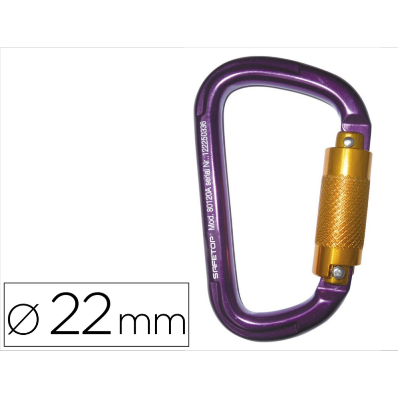 Mosqueton safetop 1/4 de vuelta aluminio extraligero apertura 22 mm