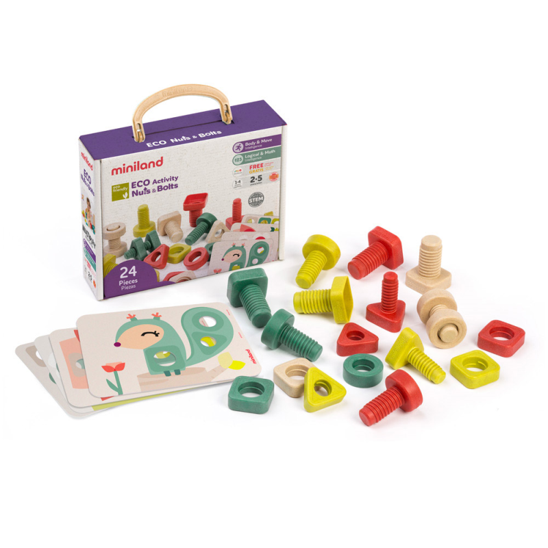 Juego didactico miniland eco activity nuts & bolts