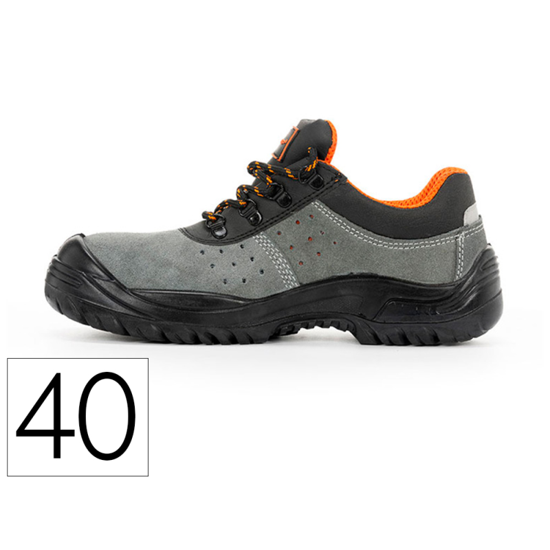 Zapatos de seguridad safetop tormio serraje cuero transpirable suela pu bidensidad s1 p sr talla 40