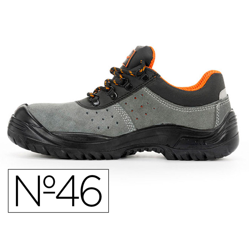 Zapatos de seguridad safetop tormio serraje cuero transpirable suela pu bidensidad s1 p sr talla 46