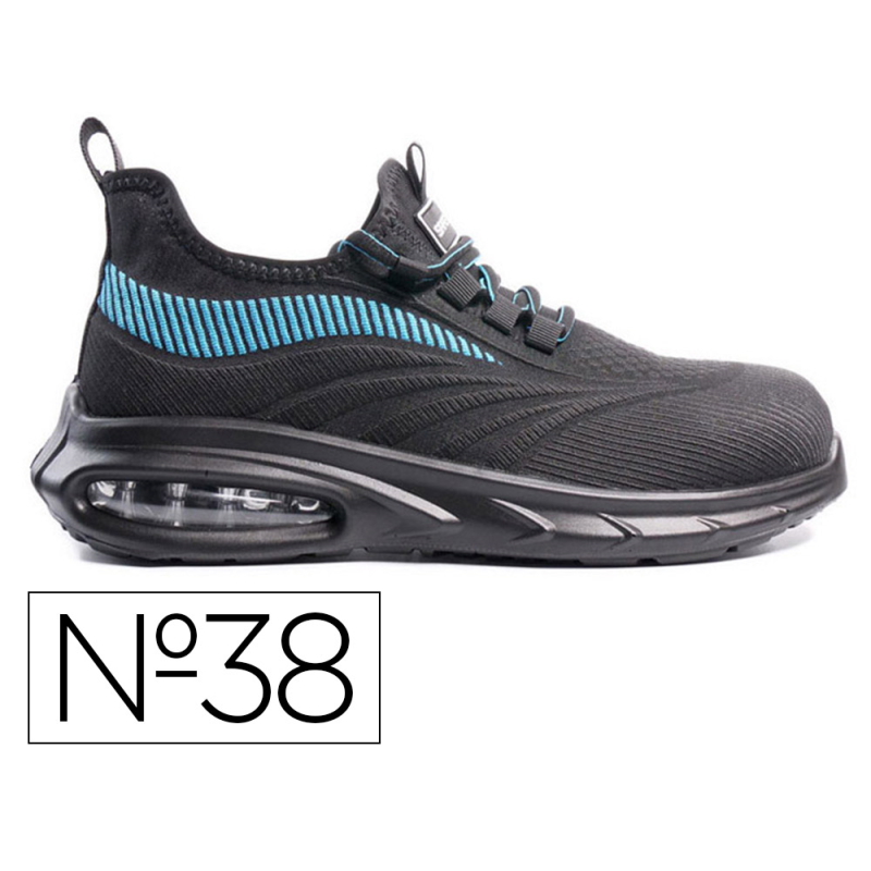 Zapatos de seguridad safetop combio sport tejido poliester 3d suela pu bidensidad 1p talla 38 color negro/azul