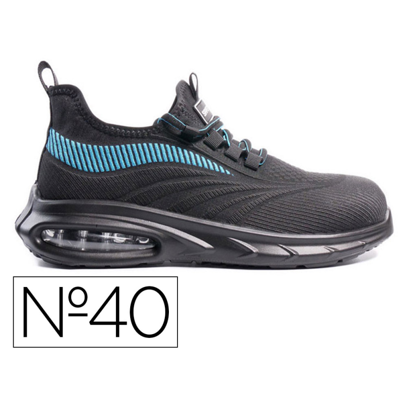 Zapatos de seguridad safetop combio sport tejido poliester 3d suela pu bidensidad 1p talla 40 color negro/azul