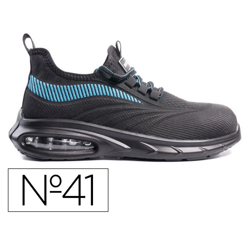 Zapatos de seguridad safetop combio sport tejido poliester 3d suela pu bidensidad 1p talla 41 color negro/azul