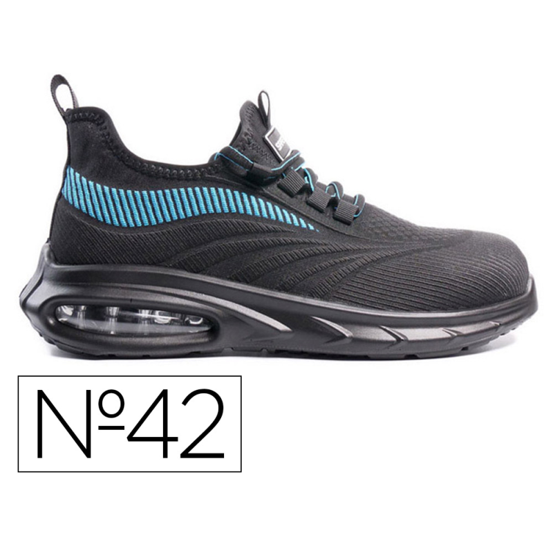 Zapatos de seguridad safetop combio sport tejido poliester 3d suela pu bidensidad 1p talla 42 color negro/azul