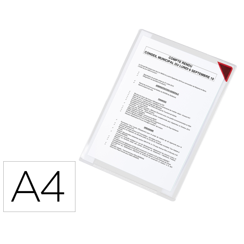 Funda de presentacion djois adhesiva removible din a4 con esquina magnetica capacidad para 10 hojas pack 5 unidades