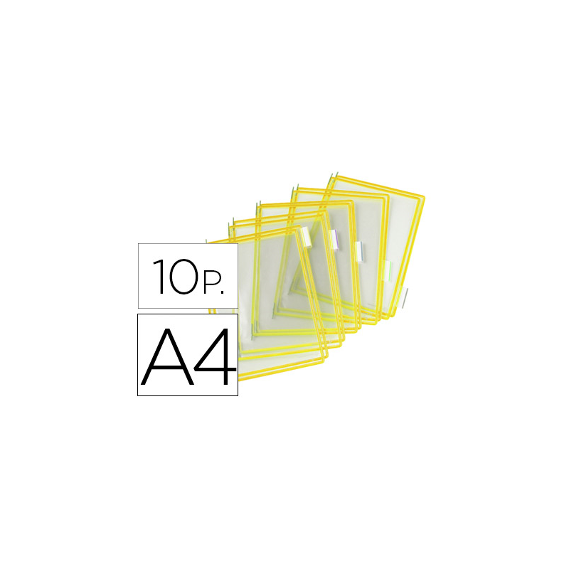 Funda para portacatalogo djois din a4 color amarillo pack de 10 unidades