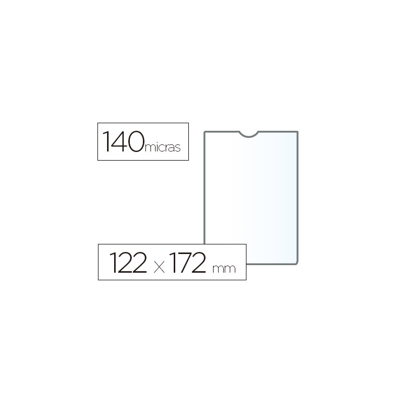 Funda portadocumento esselte transparente plastico 140 micras tamaño 122x172 mm