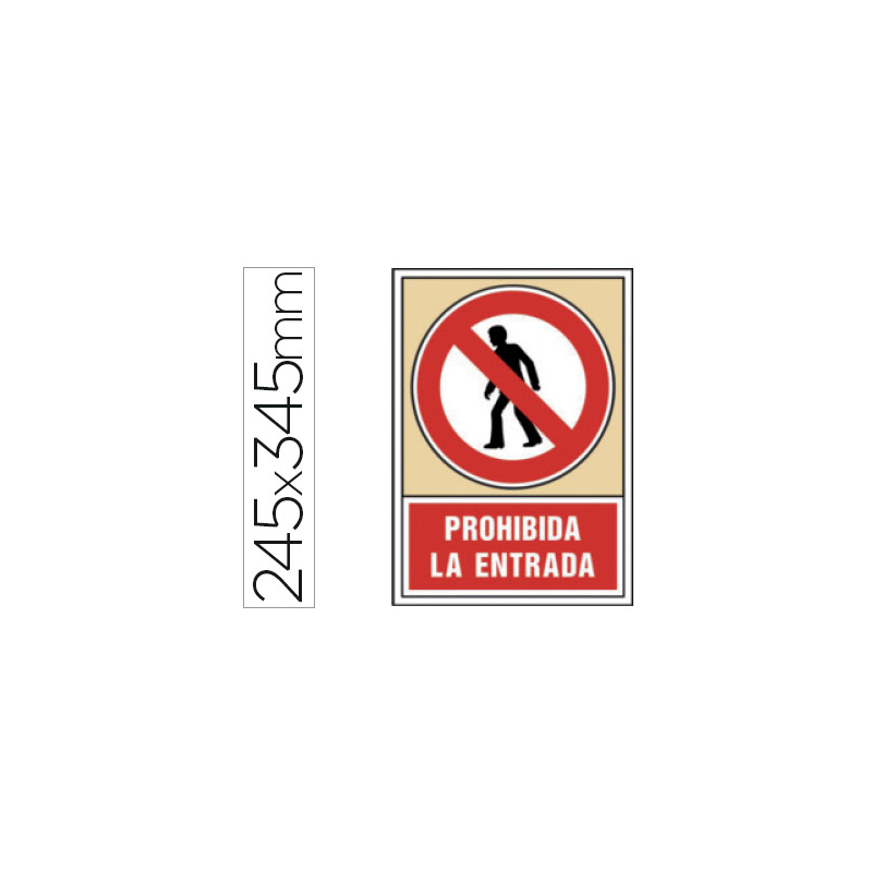 Pictograma syssa señal de prohibicion prohibida la entrada en pvc 245x345 mm