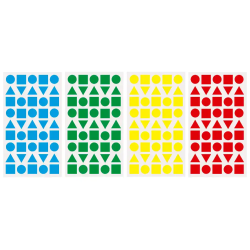 Gomets liderpapel figuras surtidas bolsa de 12 hojas figuras geometricas medianas colores surtidos