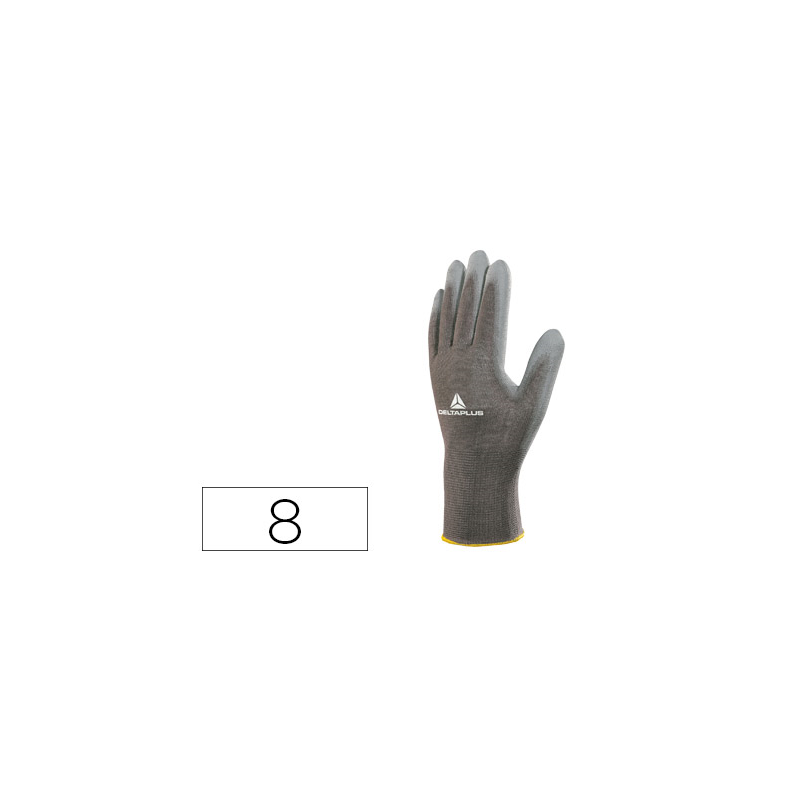 Guantes deltaplus poliester antideslizante lavable especial para manipulacion y manutencion gris talla 8