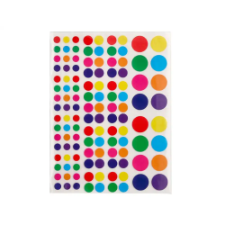 Gomets liderpapel autoadhesivo circulos colores y tamaños surtidos bolsa de 10 hojas 1200 unidades