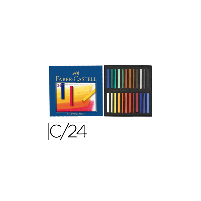 Tiza pastel faber castell estuche carton de 24 unidades colores surtidos
