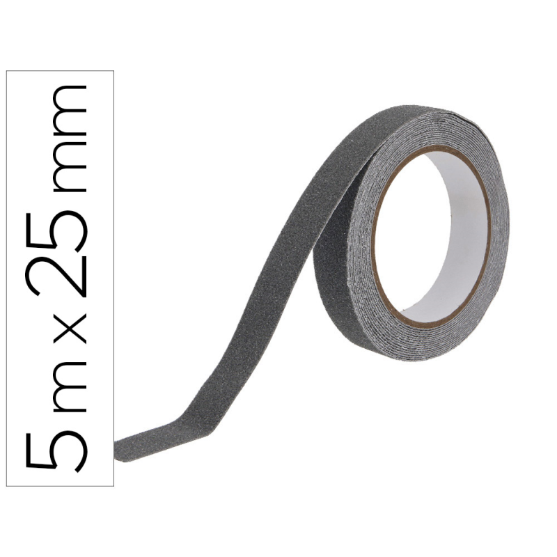Cinta antideslizante q-connect gris 5 m x 25 mm