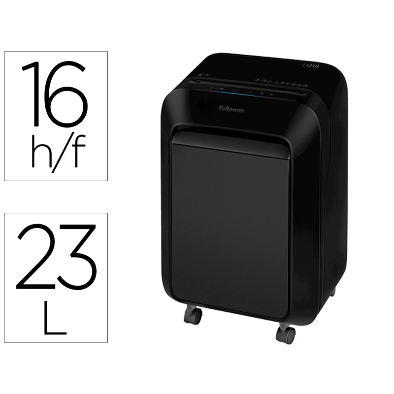 Destructora de documentos fellowes lx-210 capacidad de corte 16 h seguridad p4 destruye grapas clips y