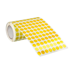 Gomets liderpapel autoadhesivo circulos 10,5 mm amarillo rollo de 6000 unidades en caja de carton