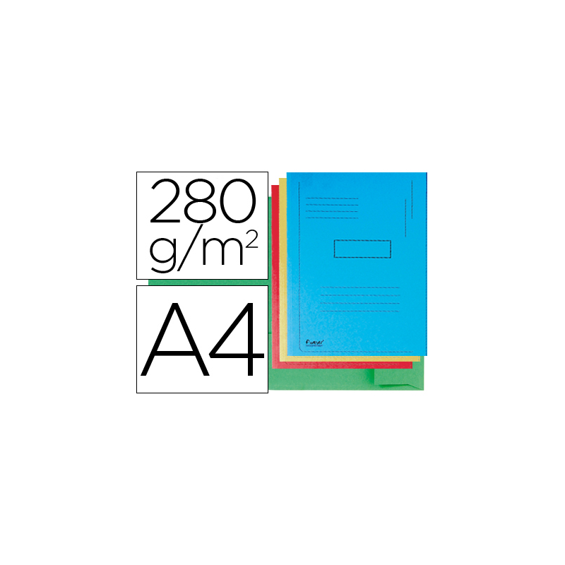 Subcarpeta cartulina reciclada exacompta a4 colores surtidos 280g/m2 con 2 solapas interior