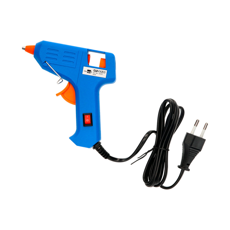 Pistola de silicona caliente mini liderpapel de 25 w con gatillo dispensador y 2 barras de repuesto de 7 mm