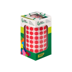 Gomets liderpapel autoadhesivo circulos 10,5 mm rojo rollo de 6000 unidades en caja de carton