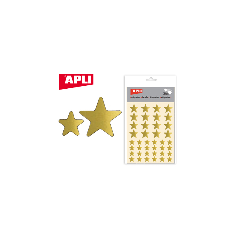 Gomets apli estrella oro bolsa con 3 hojas