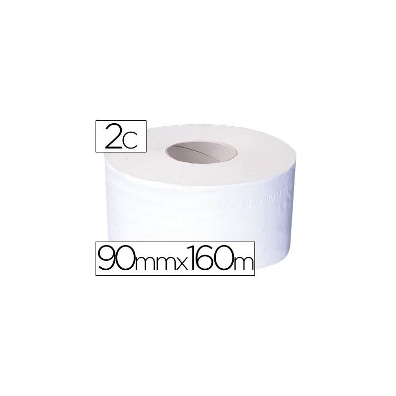 Papel higienico mini jumbo 2 capas 160 mt para dispensador t2