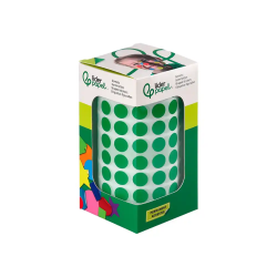Gomets liderpapel autoadhesivo circulos 10,5 mm verde rollo de 6000 unidades en caja de carton