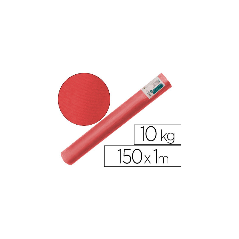 Papel kraft verjurado liderpapel rojo ancho 1 mt lomgitud 150 mt gramaje 65 gr peso 10 kg