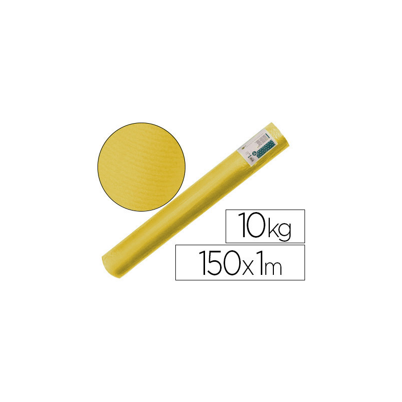 Papel kraft verjurado liderpapel amarillo ancho 1 mt longitud 150 mt gramaje 65 gr peso 10 kg