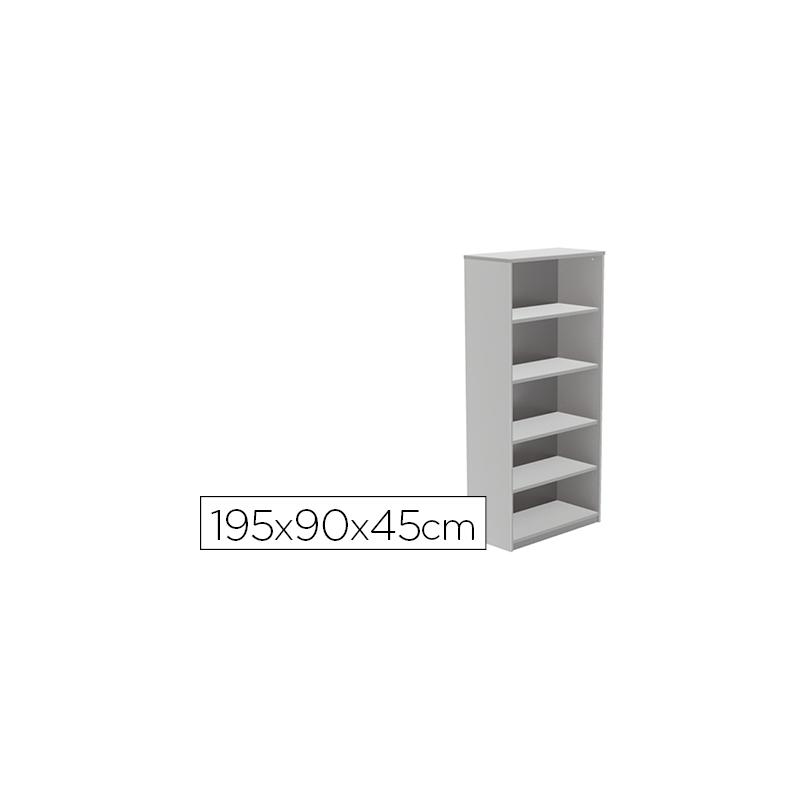 Armario rocada con cuatro estantes serie store 195x90x45 cm acabado gris an02