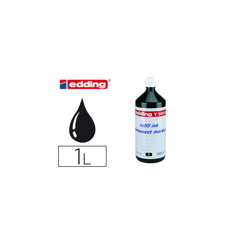 Tinta rotulador edding t-1000 negro bote 1 litro