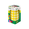 Gomets liderpapel autoadhesivo circulos 15 mm amarillo rollo de 2500 unidades en caja de carton