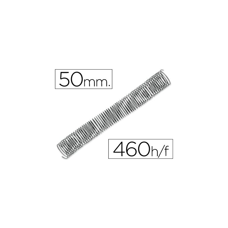 Espiral metalico q-connect 64 5:1 50mm 1,2mm caja de 25 unidades