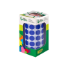 Gomets liderpapel autoadhesivo circulos 15 mm azul rollo de 2500 unidades en caja de carton