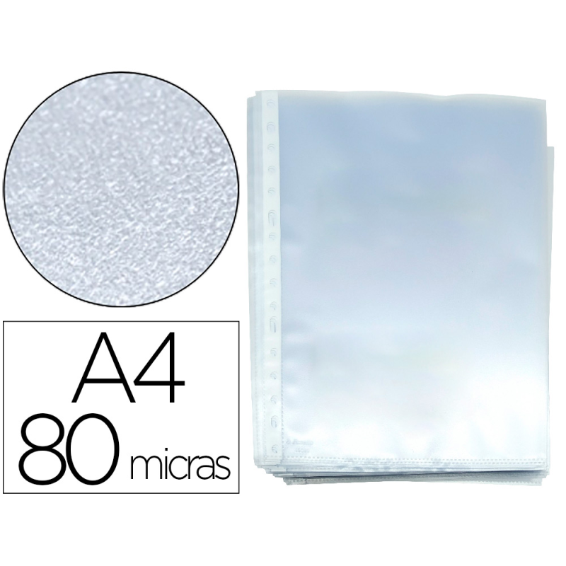 Funda multitaladro esselte din a4 polipropileno 80 mc 16 taladros piel de naranja caja de 100 unidades