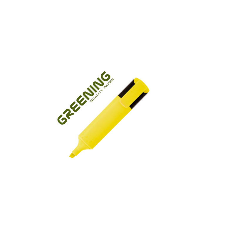 Rotulador greening fluorescente punta biselada amarillo