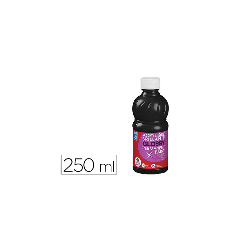 Pintura acrilica l&b brillo negro bote de 250 ml