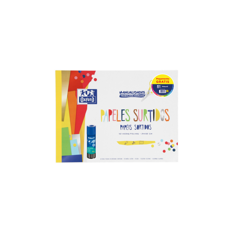 Bloc trabajos manuales oxford multiple con barra pegamento pelifix