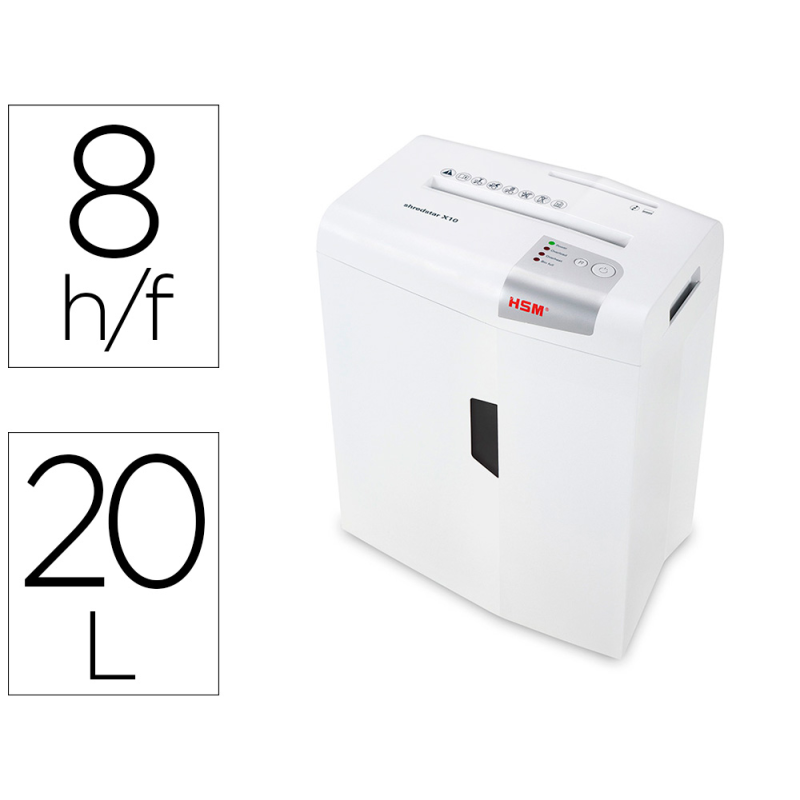 Destructora de documentos hsm shredstar x10 capacidad de corte 10h en particulas destruye grapas clips cd y tarjetas