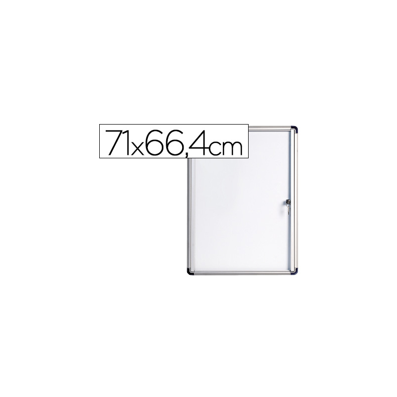 Vitrina de anuncios bi-office fondo magnetico extraplana de interior 710x664 mm